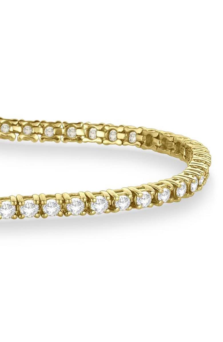 ALLUREZ Lab Grown Diamond & Blue Sapphire Eternity Tennis Bracelet 14K, Alternate, color, Yellow Gold