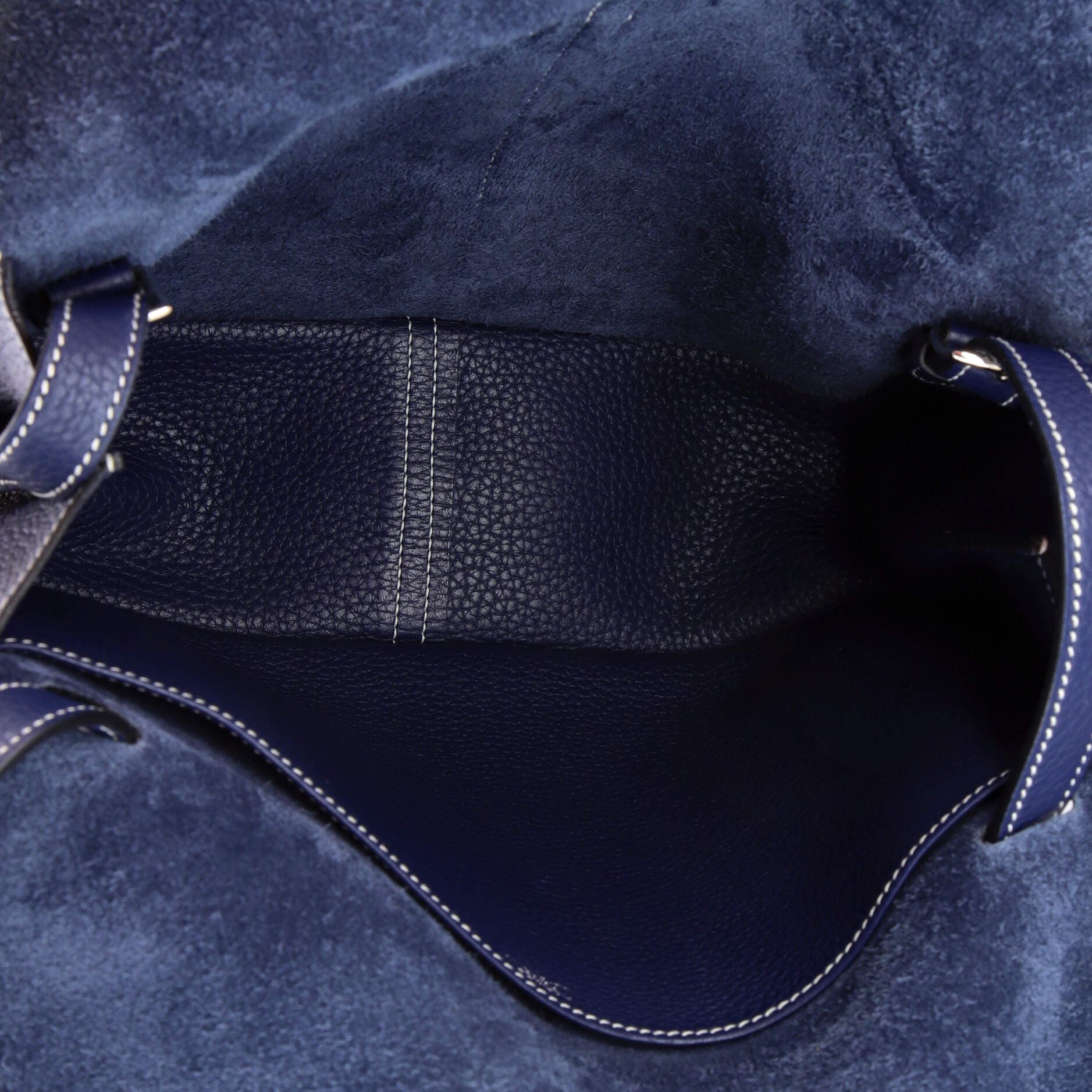 Pre-Owned Hermes Halzan Bag Clemence 31, Alternate, color, Bleu De Malte