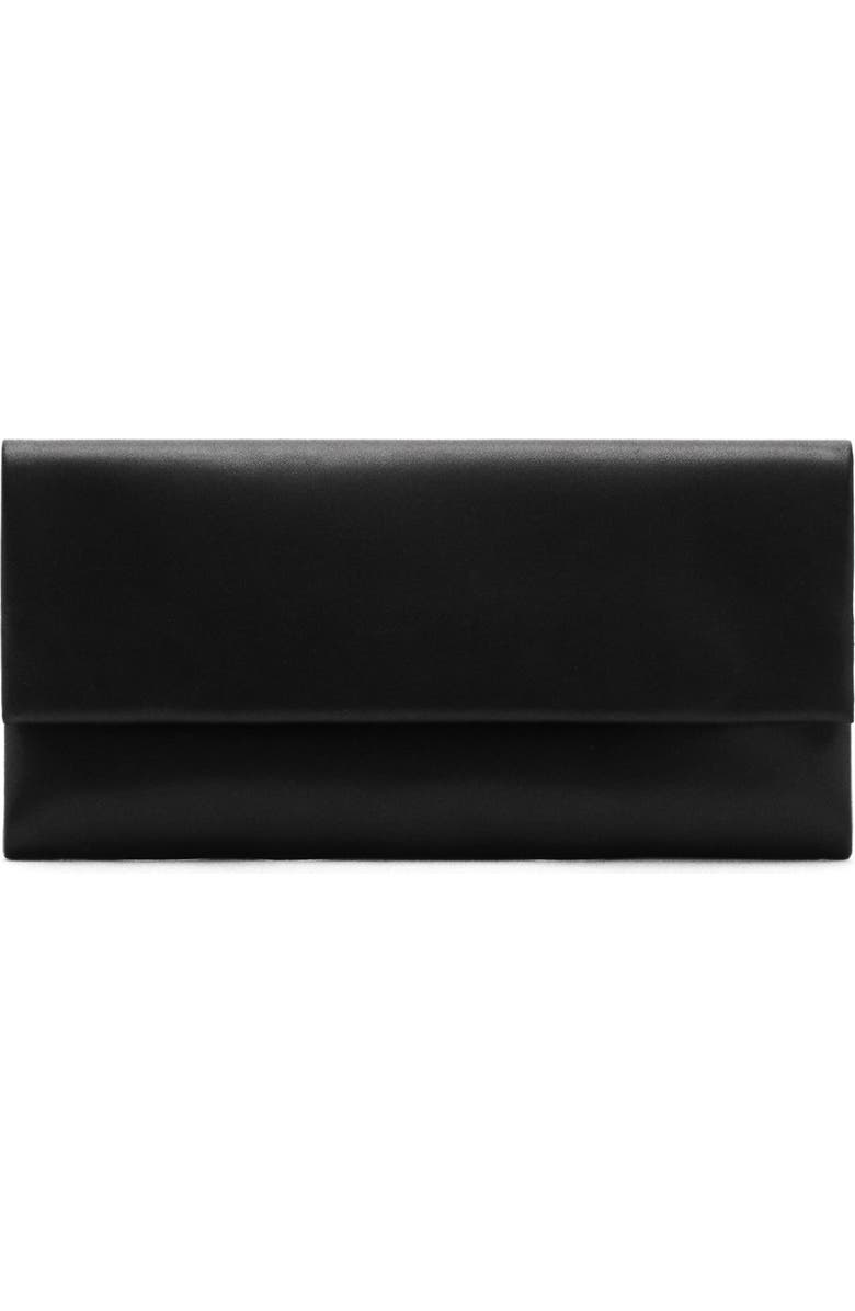 MANGO Leather Flap Clutch, Main, color,