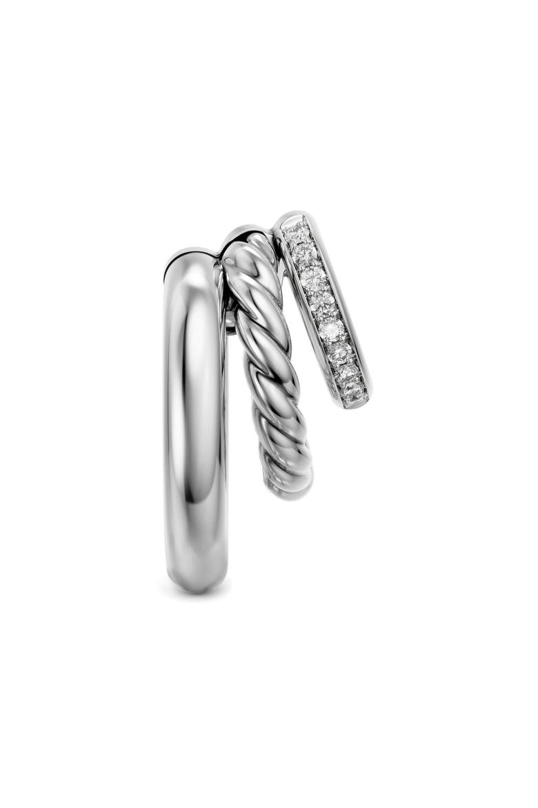 Mercer Sterling Silver Diamond Multi Row Earrings, Alternate, color, SILVER PAVE