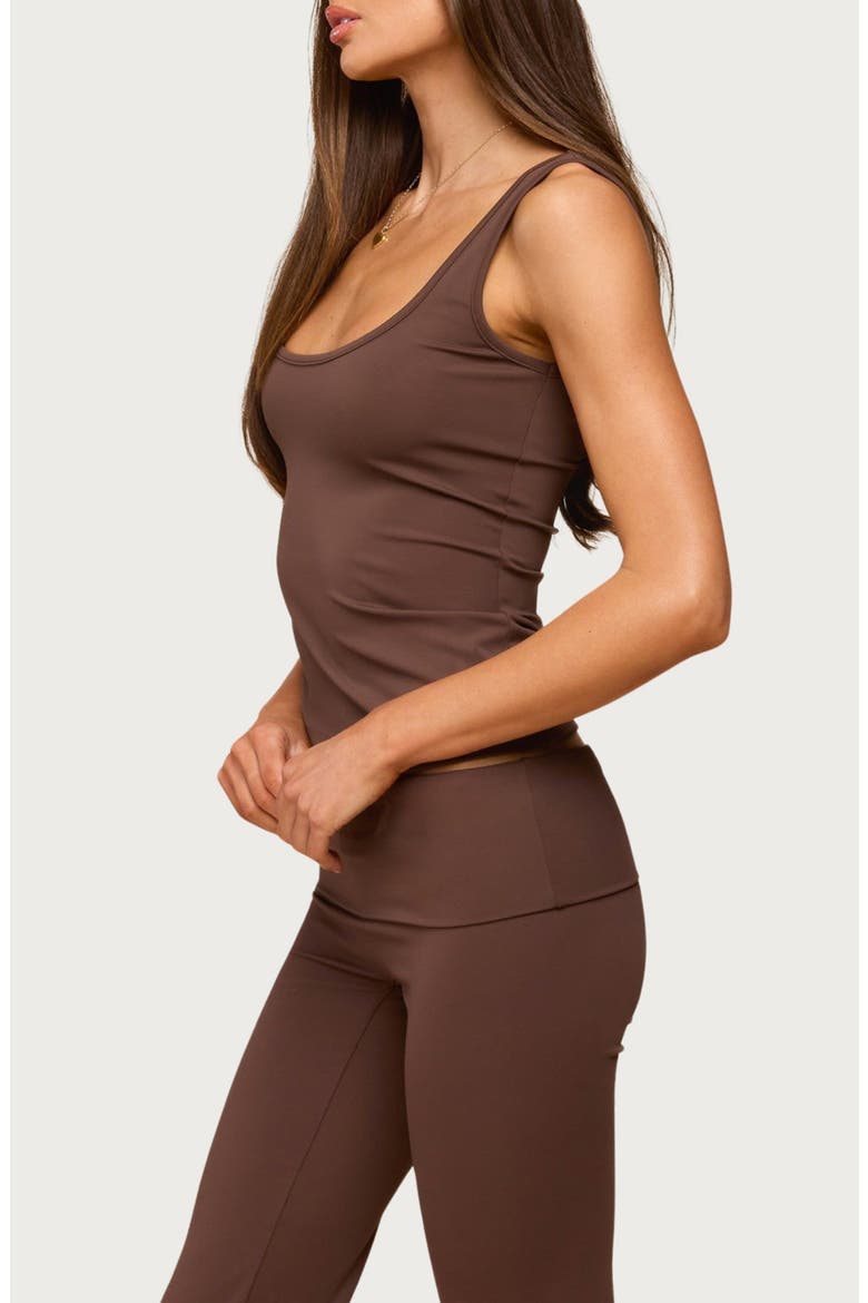Kiarra Scoop Neck Tank, Alternate, color, BROWN