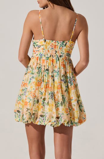 Floral Bubble Hem Minidress