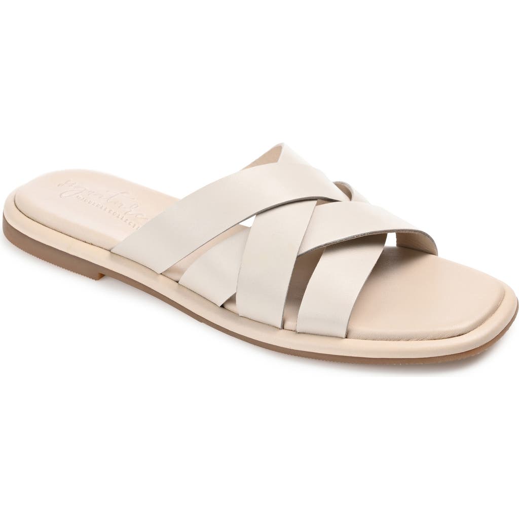 Journee Signature Parkker Woven Slide Sandal In Bone