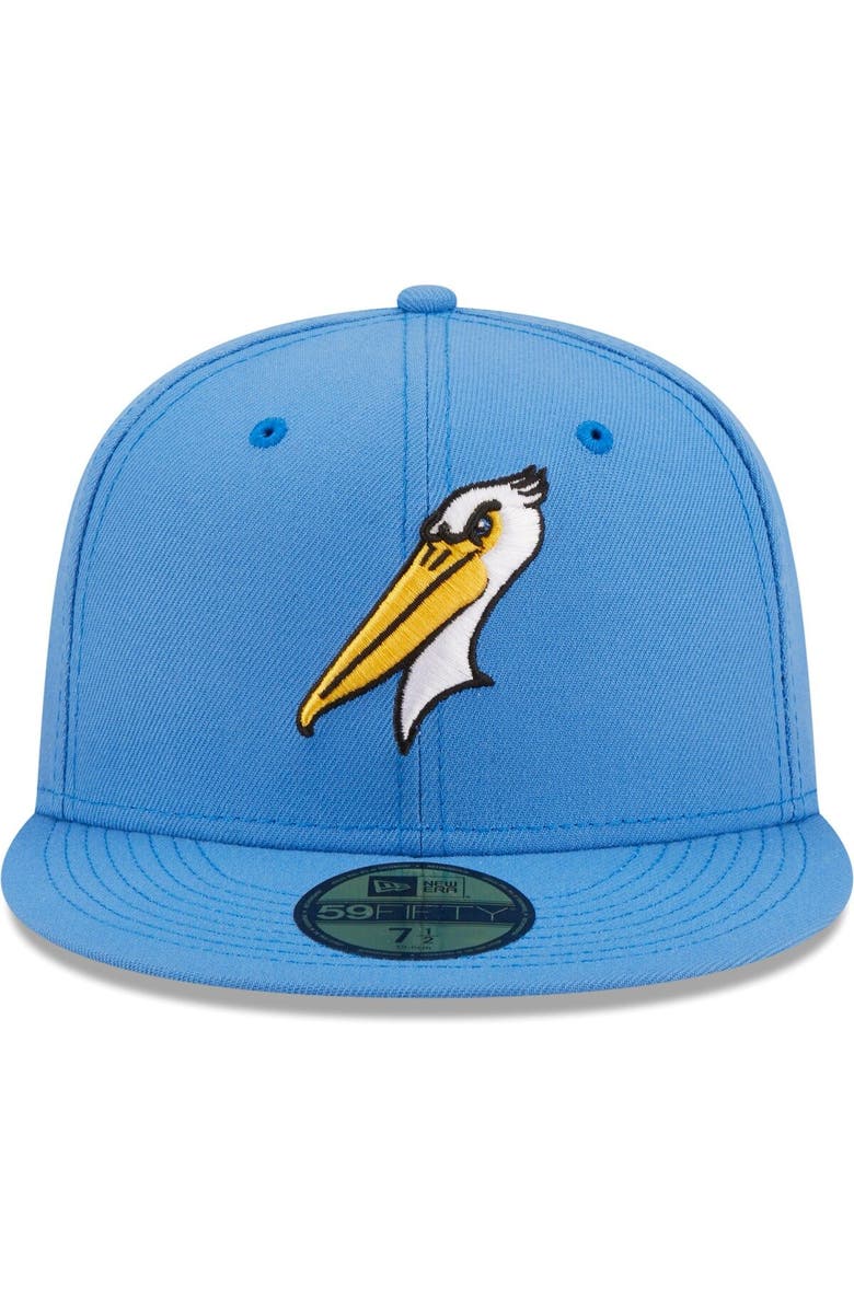 New Era Men's New Era Light Blue Myrtle Beach Pelicans Authentic Collection 59FIFTY Fitted Hat, Alternate, color, Light Blue