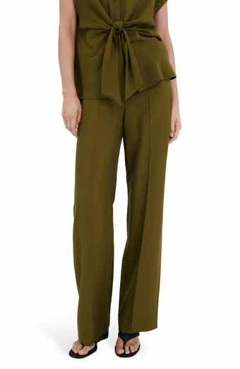 Mid Rise Straight Leg Pants