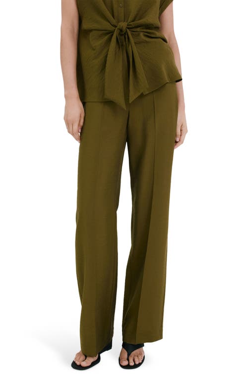 MANGO Mid Rise Straight Leg Pants in Green at Nordstrom, Size 4