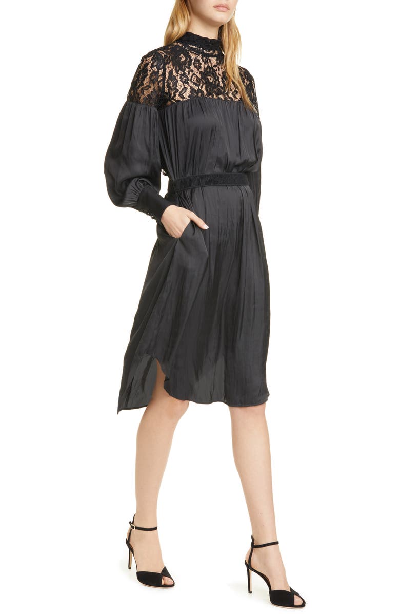 Smythe Lace Panel Long Sleeve Dress, Main, color, 