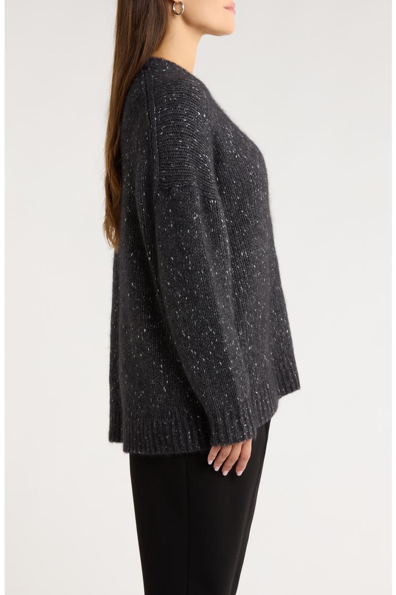 Metallic Crewneck Sweater, Alternate, color, GREY DK HTR METALLIC MARL