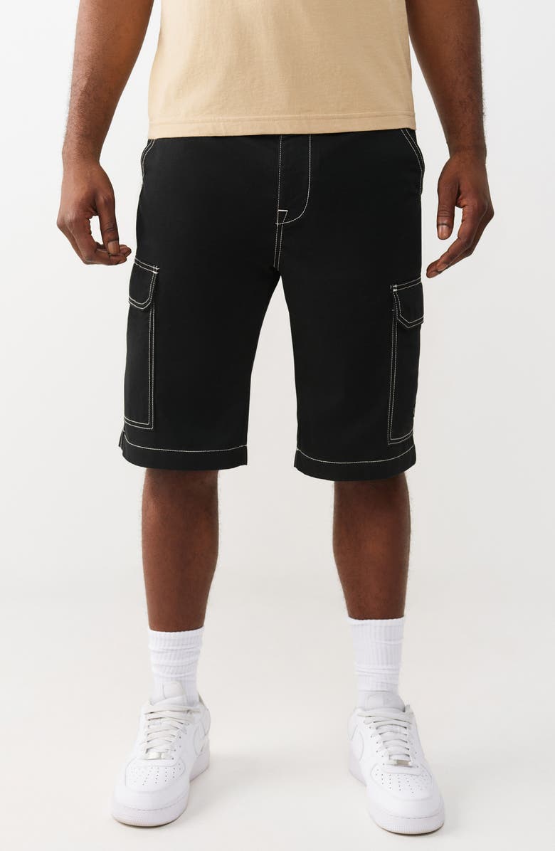 True Religion Utility Cargo Shorts, Main, color, Jet Black