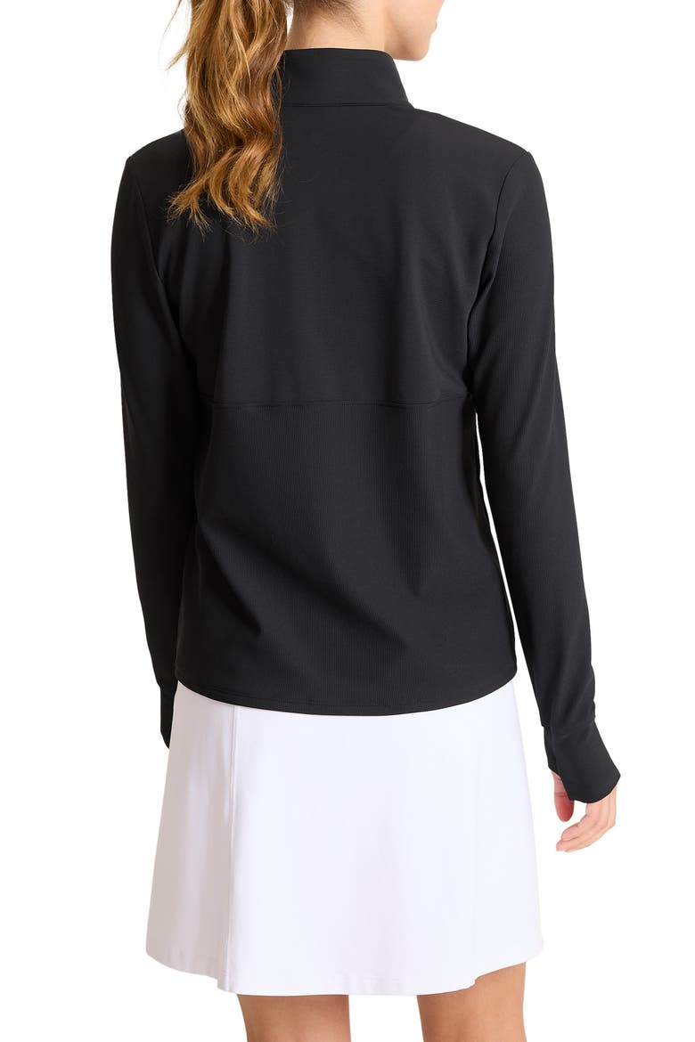 Abby Rib Half Zip Top, Alternate, color, BLACK