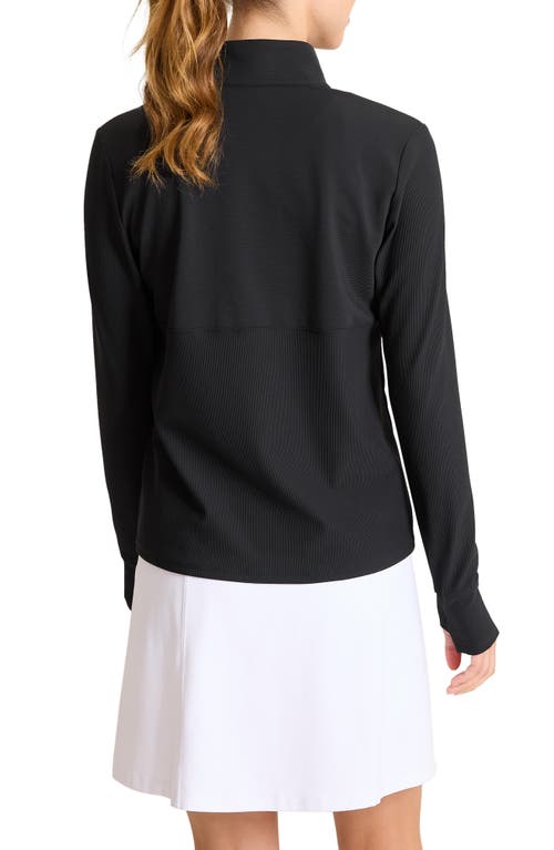 Tommy Bahama Abby Rib Half Zip Top In Black