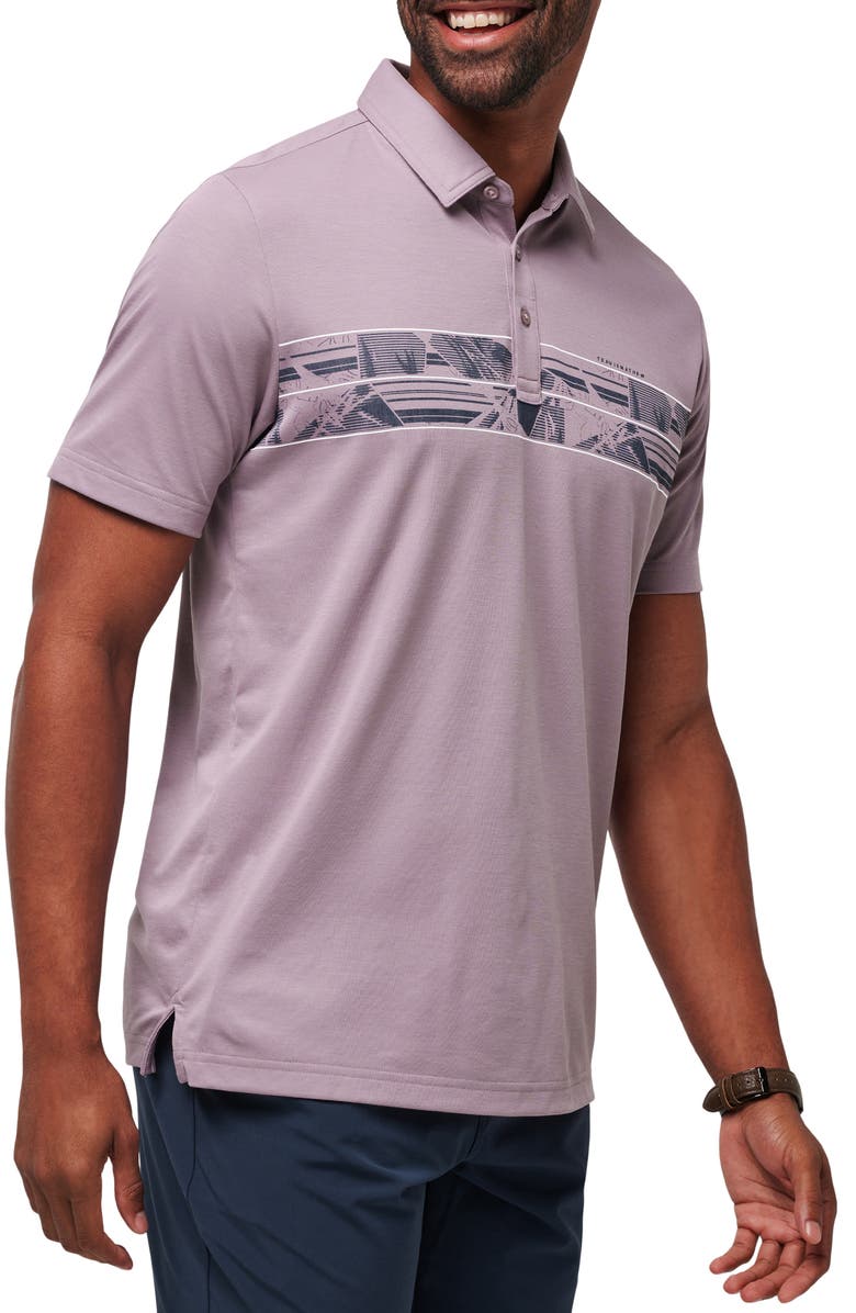 TravisMathew Papaya Grove Chest Stripe Polo, Alternate, color, Elderberry