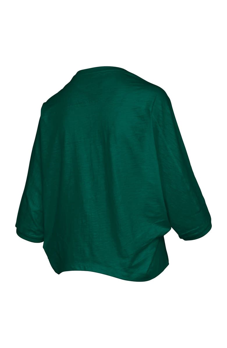 PRESSBOX Women's Pressbox  Green Miami Hurricanes Midi Arch Over Logo Oversized T-Shirt, Alternate, color, 