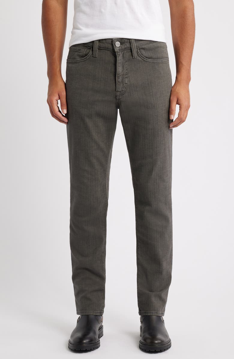 34 Heritage Charisma Herringbone Relaxed Straight Leg Pants, Main, color, Dark Olive Herringbone