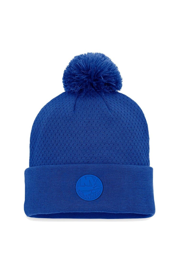 Women's Fanatics Branded Royal New York Islanders Authentic Pro Road Cuffed Knit Hat with Pom, Main, color, Royal