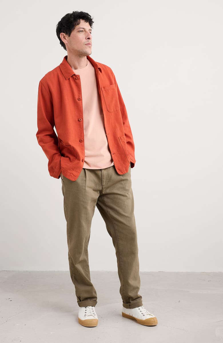 Seasalt Cornwall Well Wright Organic Cotton & Linen Shirt Jacket, Alternate, color, Jasper