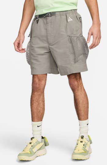 Nike Snowgrass Water Repellent Nylon Cargo Shorts In Gray