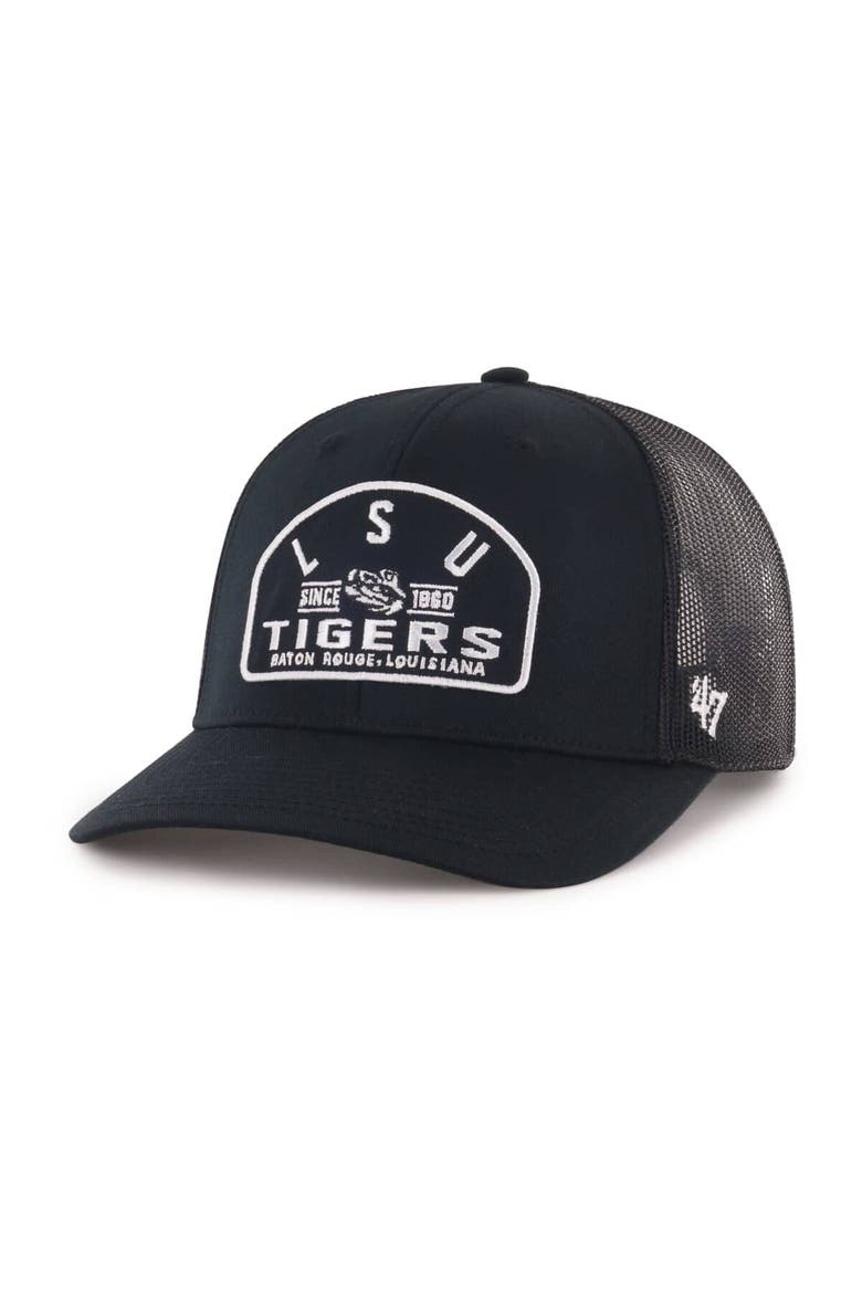 Men's '47  Black LSU Tigers Leland Trucker Adjustable Hat, Main, color, Black