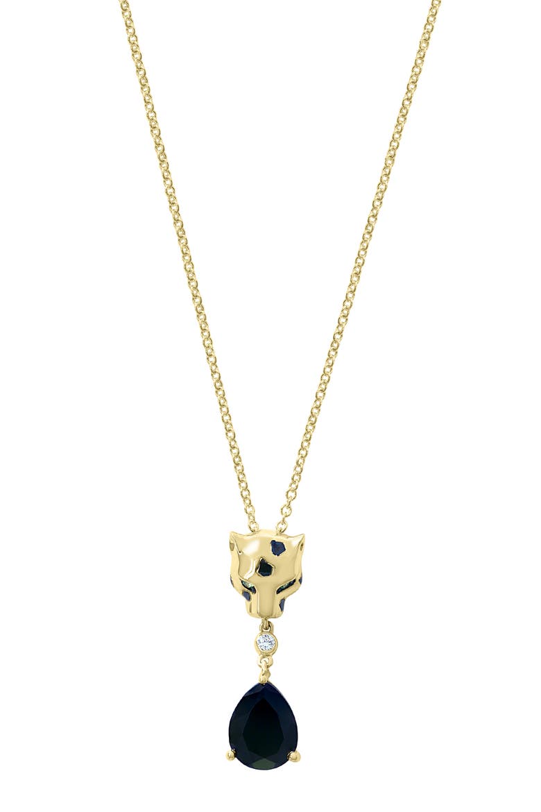 14K Yellow Gold Diamond,Tsavorite,Onyx Pendant, Main, color, Hematite and FW Blush Pearl