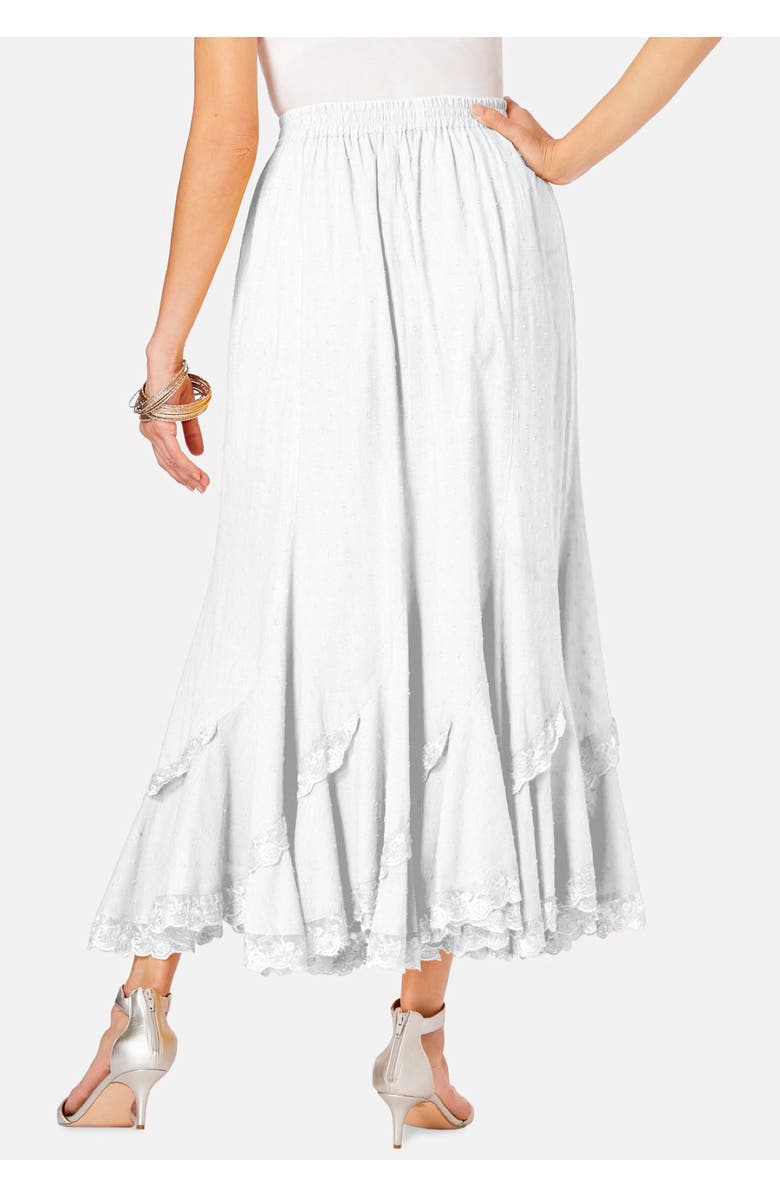 Roaman's Plus Size French Skirt, Alternate, color, White