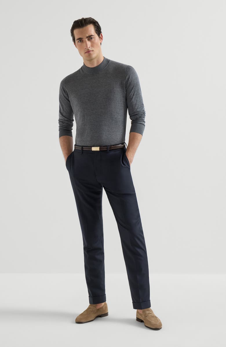 Brunello Cucinelli Virgin wool trousers, Alternate, color, Black