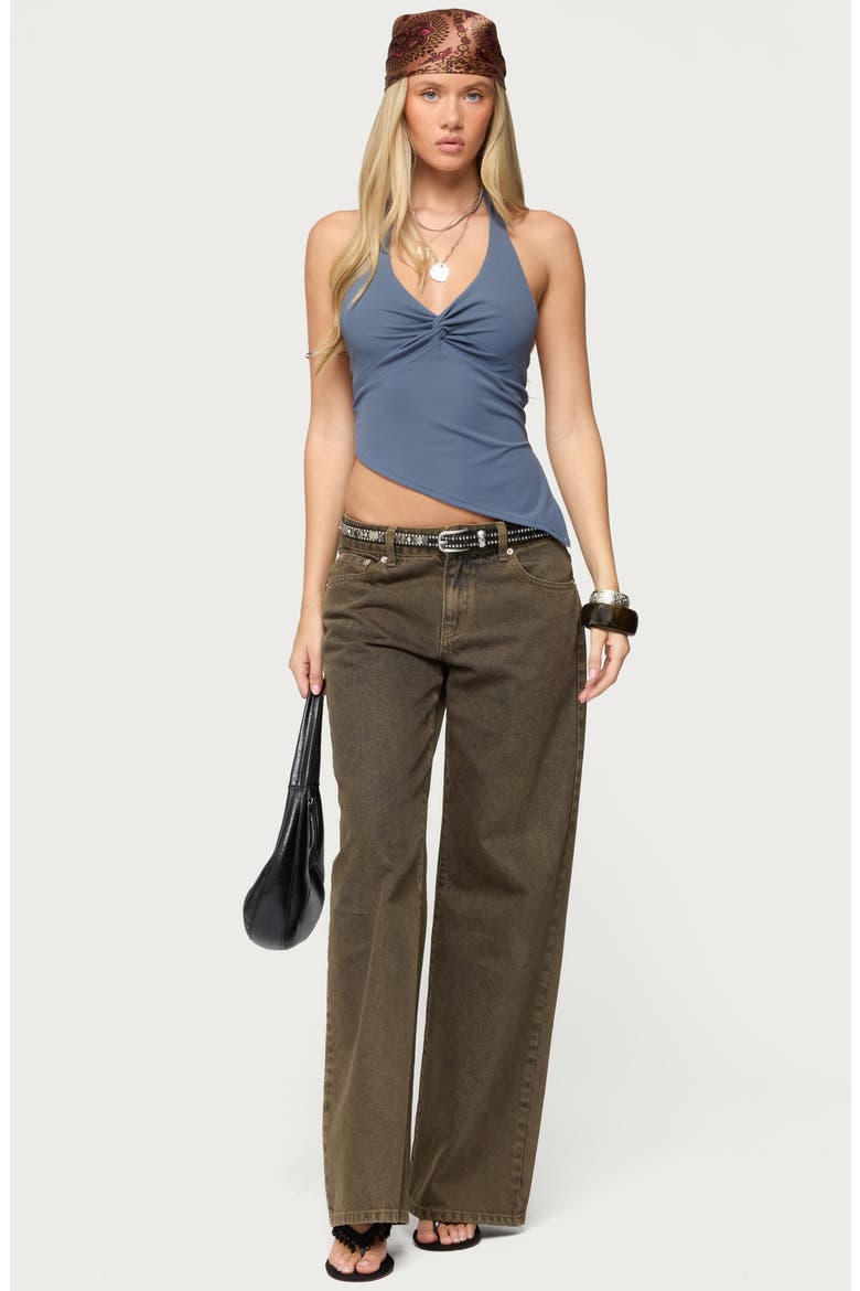 Susanna Asymmetric Halter Top, Alternate, color, NAVY