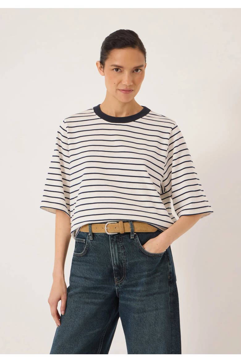 Romina Cotton Stripe T-shirt, Main, color, Navy
