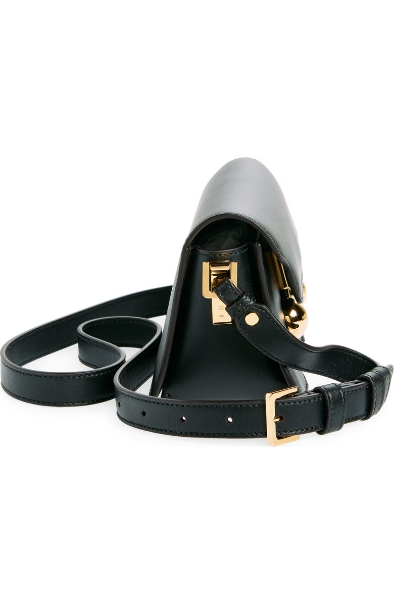 Marni Mini Trunkaroo Leather Shoulder Bag, Alternate, color, Black