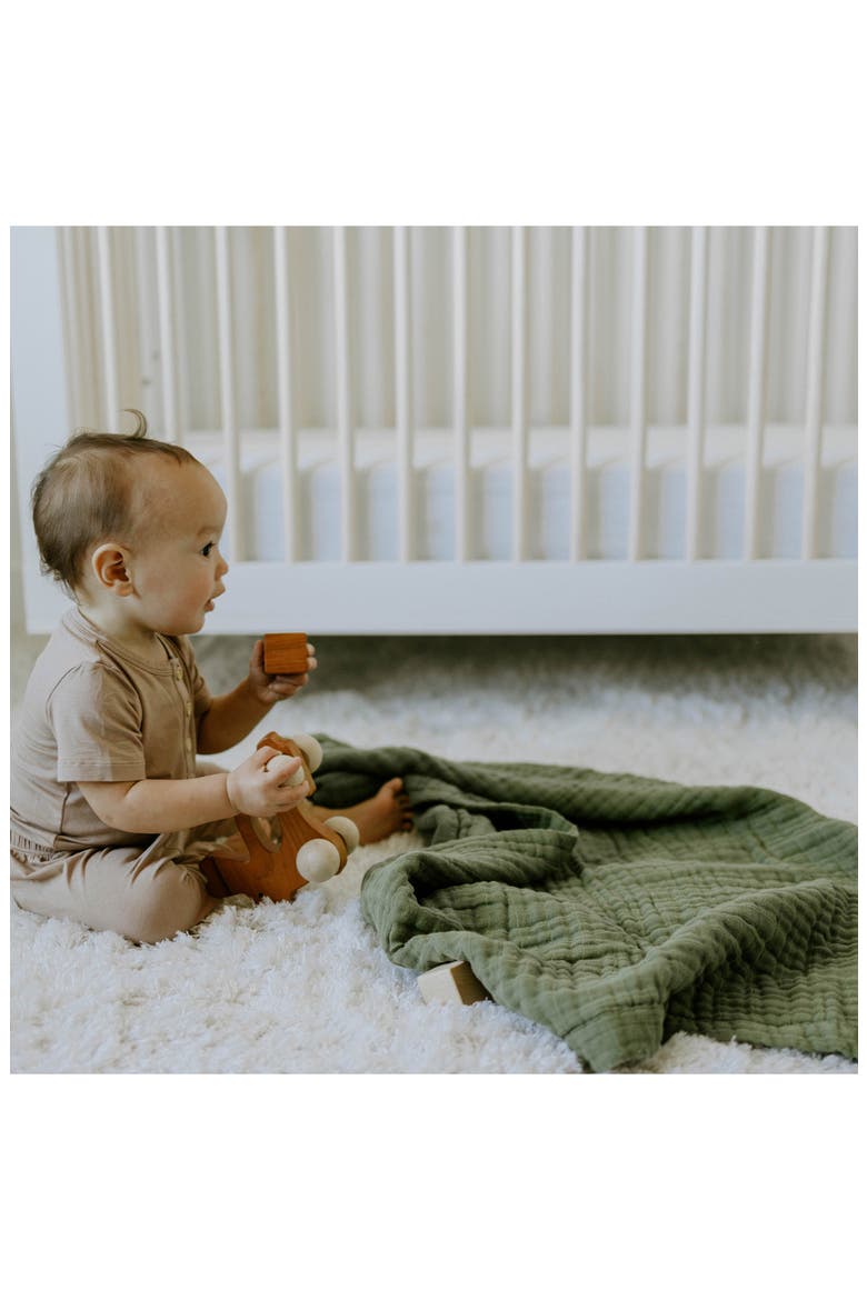 Cotton Muslin Baby Quilt, Alternate, color, FERN