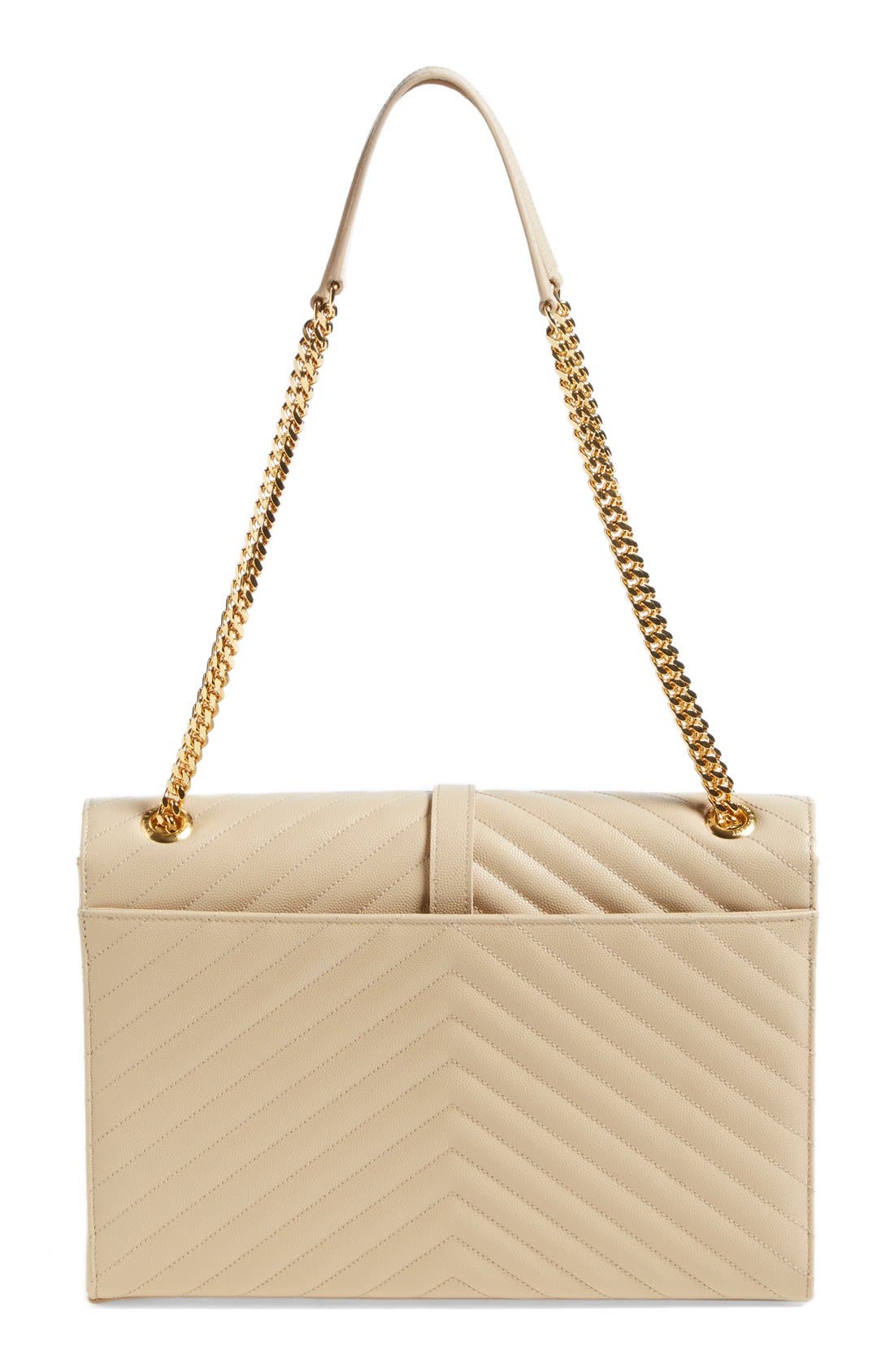 Saint Laurent 'Large Monogram' Grained Leather Shoulder Bag, Alternate, color, 