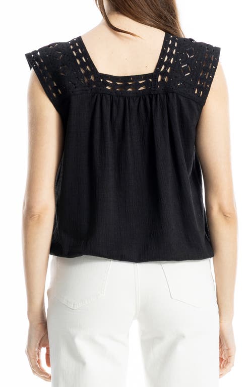 Max Studio Open Stitch Square Neck Top