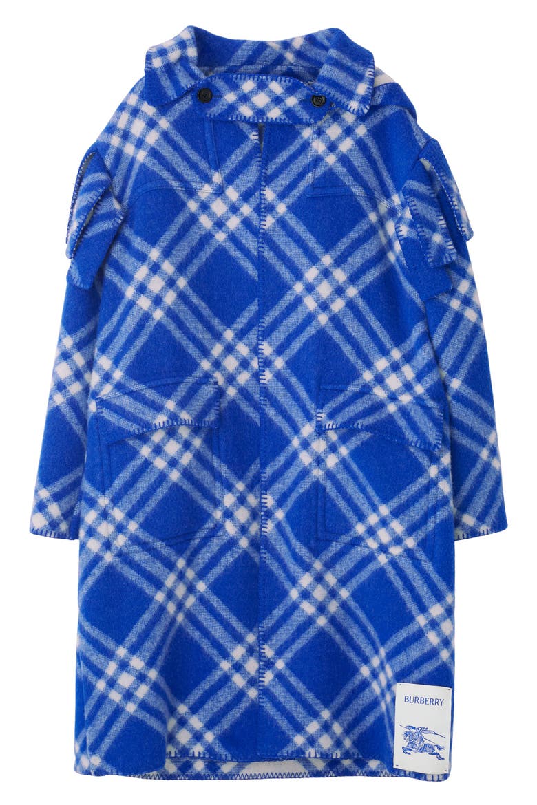 Bias Check Wool Duffle Cape, Alternate, color, KNIGHT IP CHECK
