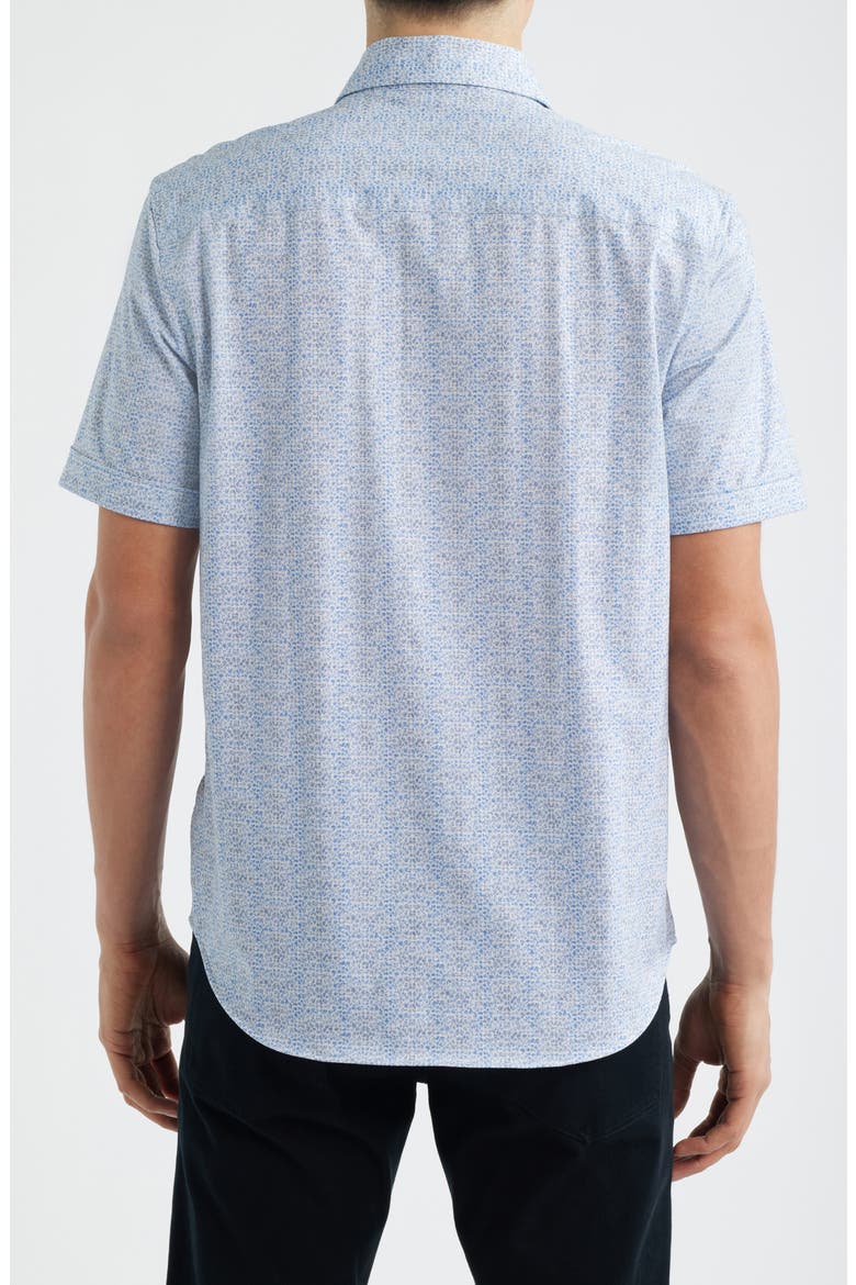 Miles OoohCotton® Geo Print Short Sleeve Button-Up Shirt, Alternate, color, AIR BLUE