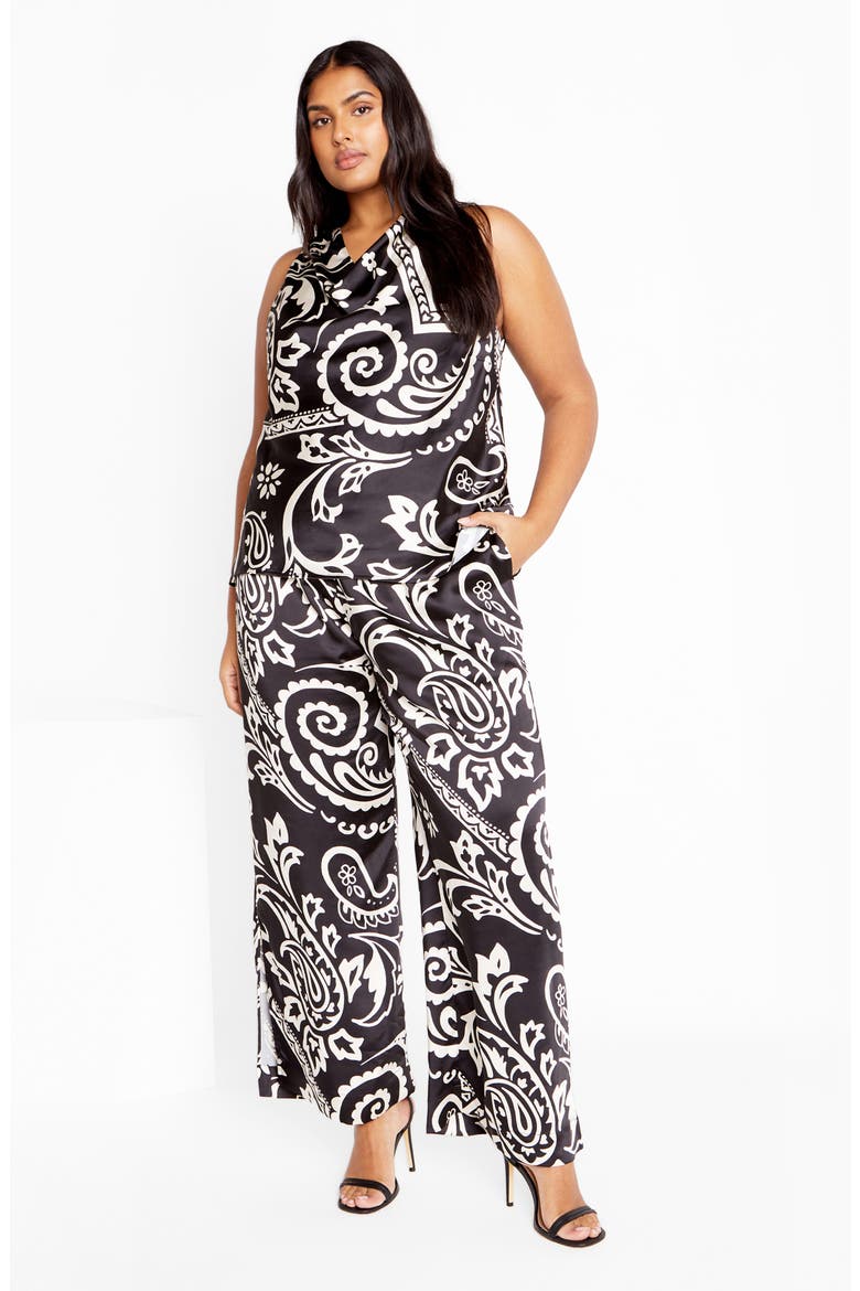 Jazlyn Cowl Neck Satin Top, Alternate, color, PAISLEY