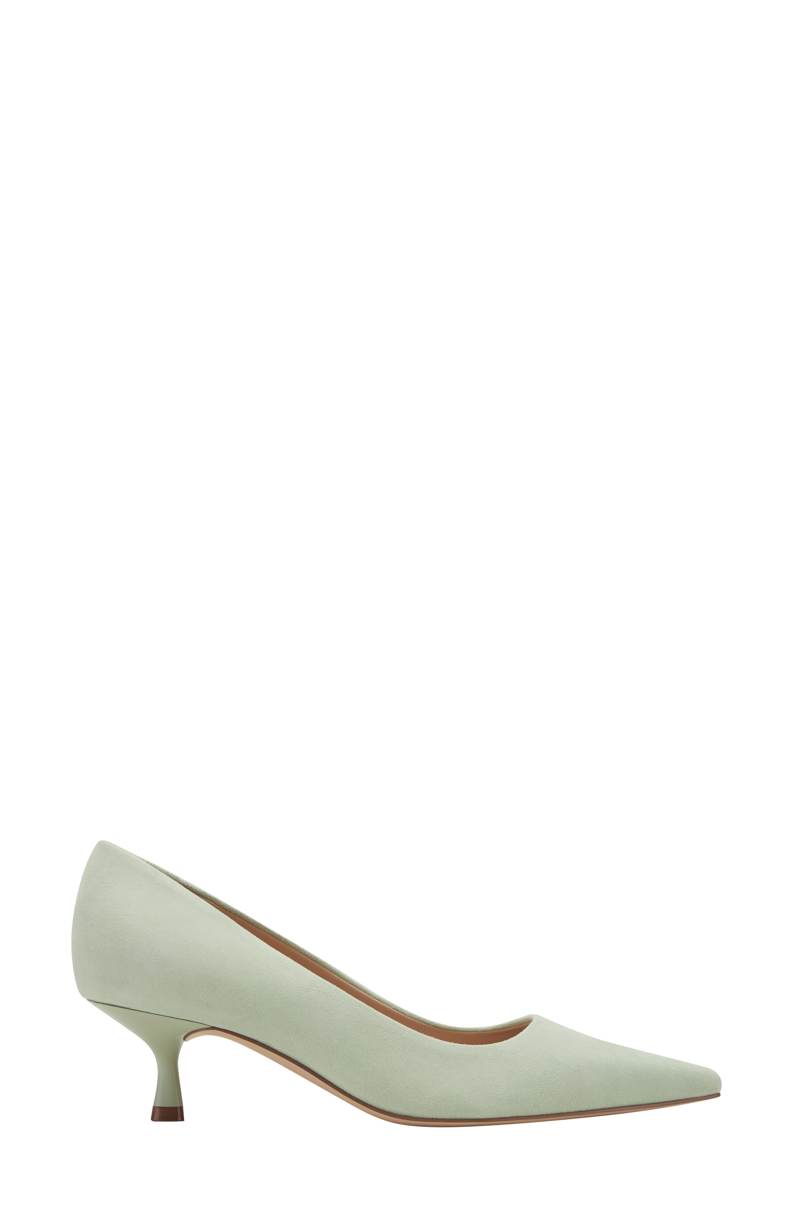 Calynna Pointed Toe Kitten Heel Pump, Alternate, color, LIGHT GREEN