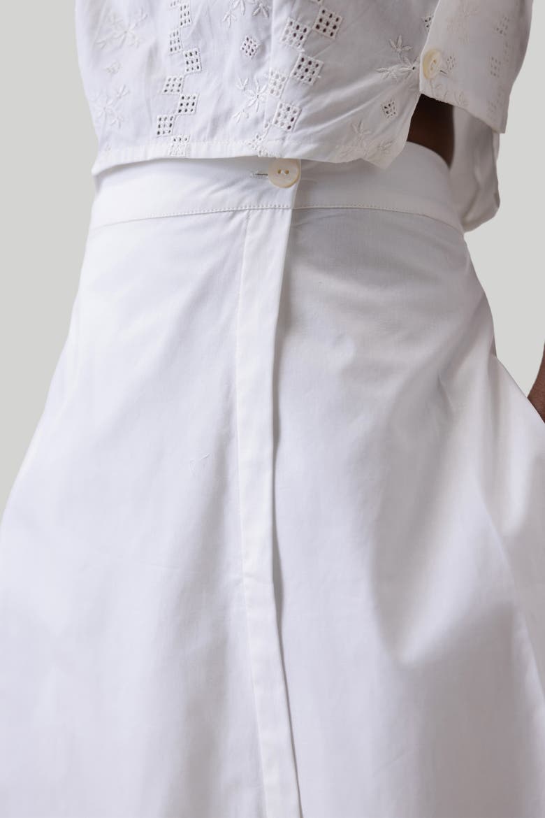 Overlap Midi Skirt, Alternate, color, White