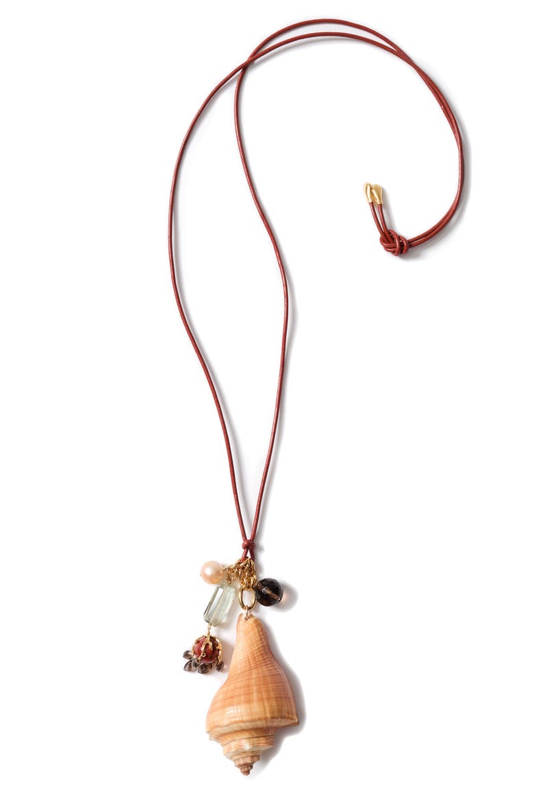 Spiral Shell Charm Necklace, Main, color, MULTI