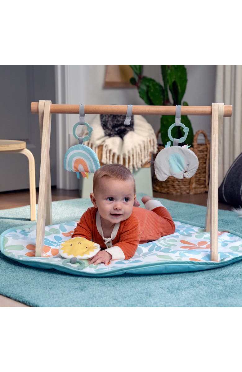 INGENUITY Sun Valley Wooden Toy Arch & Baby Play Mat, Alternate, color, Baby Blue