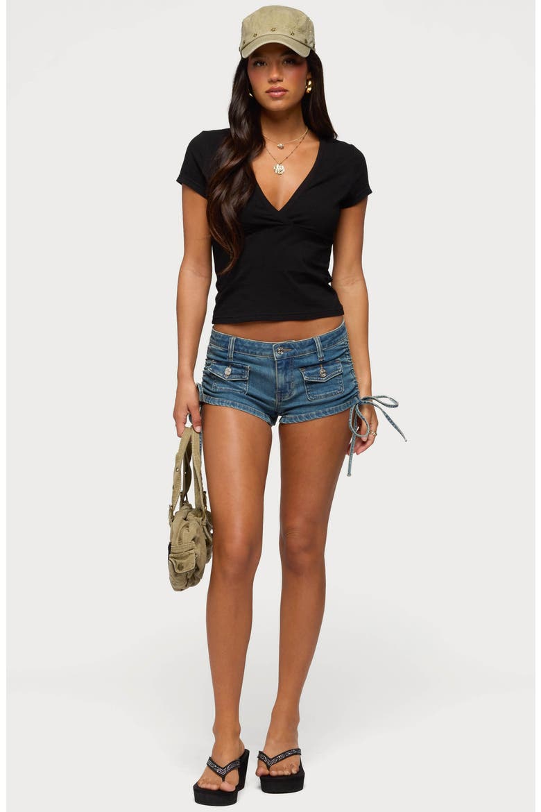 Lalie Drawstring Micro Shorts, Alternate, color, MEDIUM-VINTAGE-INDIGO