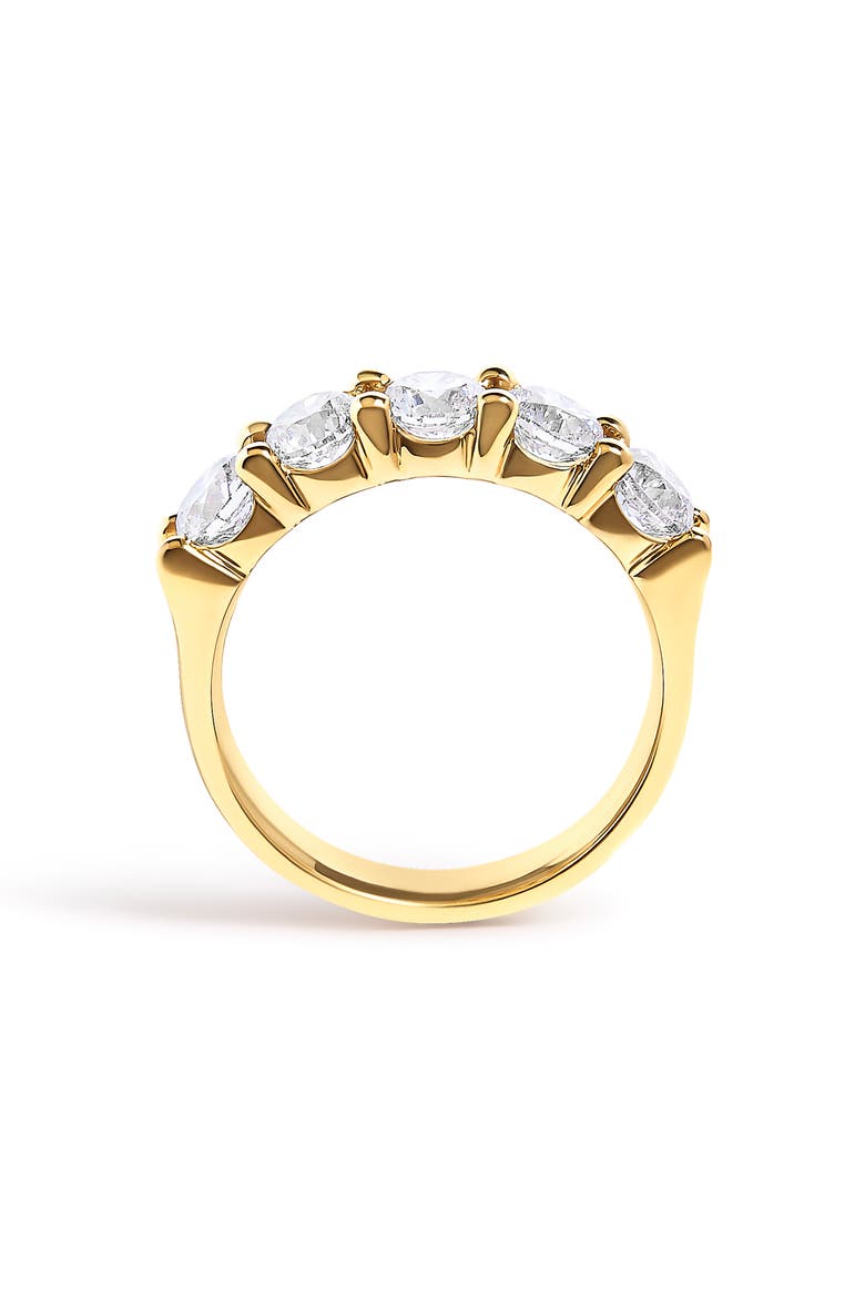 14K Gold 2.0 Ctw Round Diamond Five-Stone Band Ring, Alternate, color, Yellow Gold