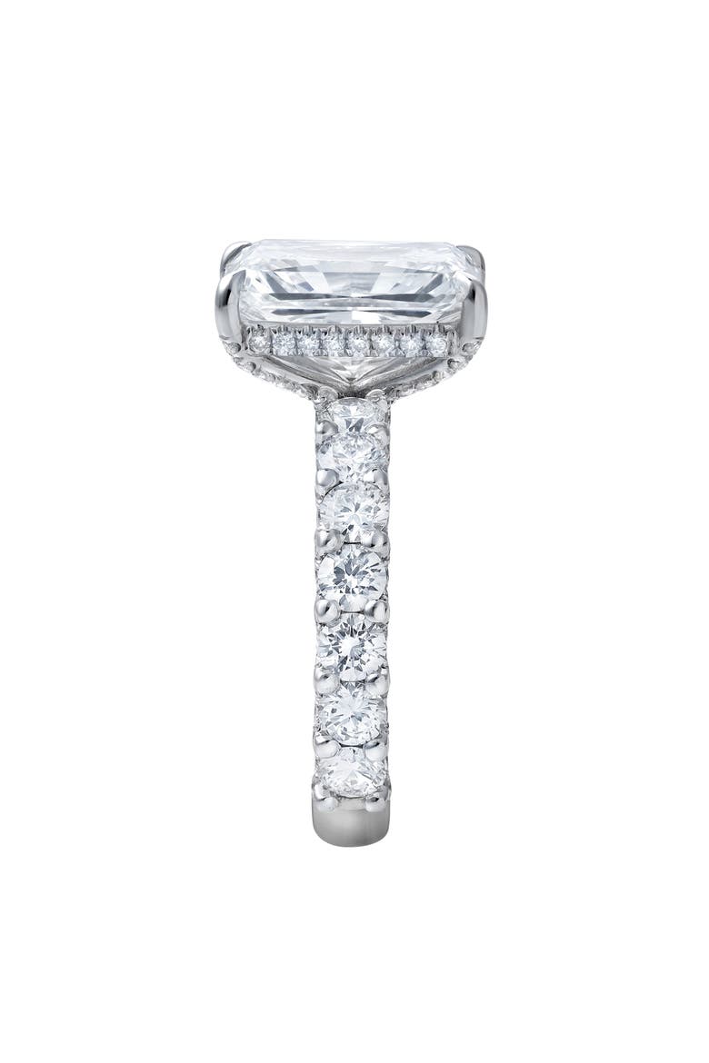 Maelis 14K Gold Radiant Lab Grown Diamond Hidden Halo Engagement Ring - 7.45 Cts, Alternate, color, 14K White Gold