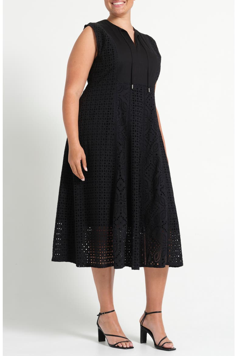Blair Eyelet Sleeveless Maxi Dress, Alternate, color, BLACK