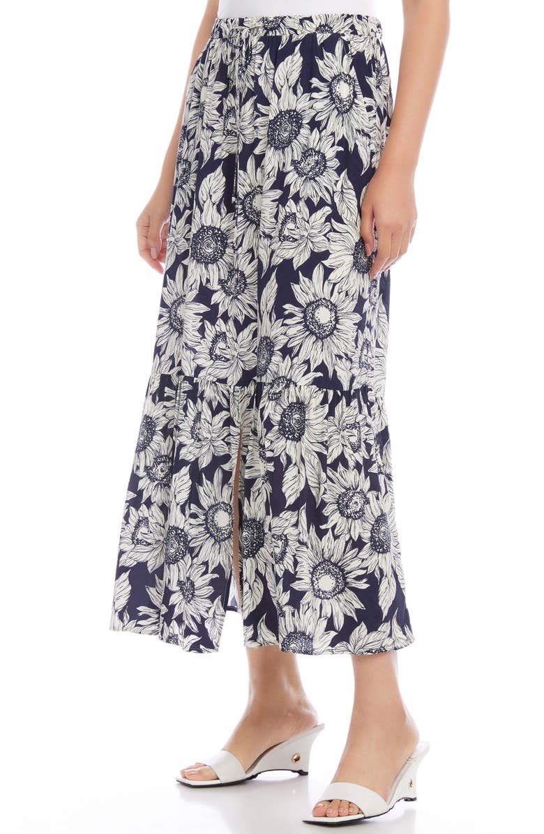 Karen Kane Floral Midi Skirt, Alternate, color, Print