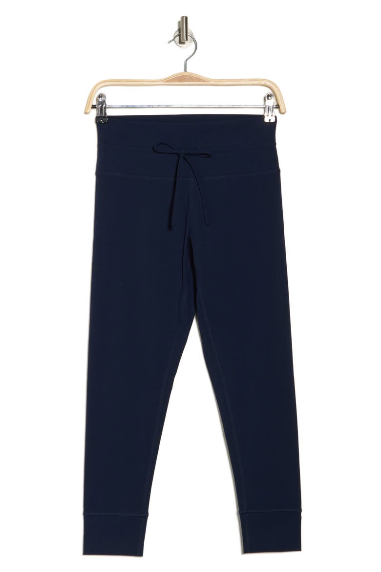 Perform High Waist Drawstring Leggings, Alternate, color, NAVY SAPPHIRE