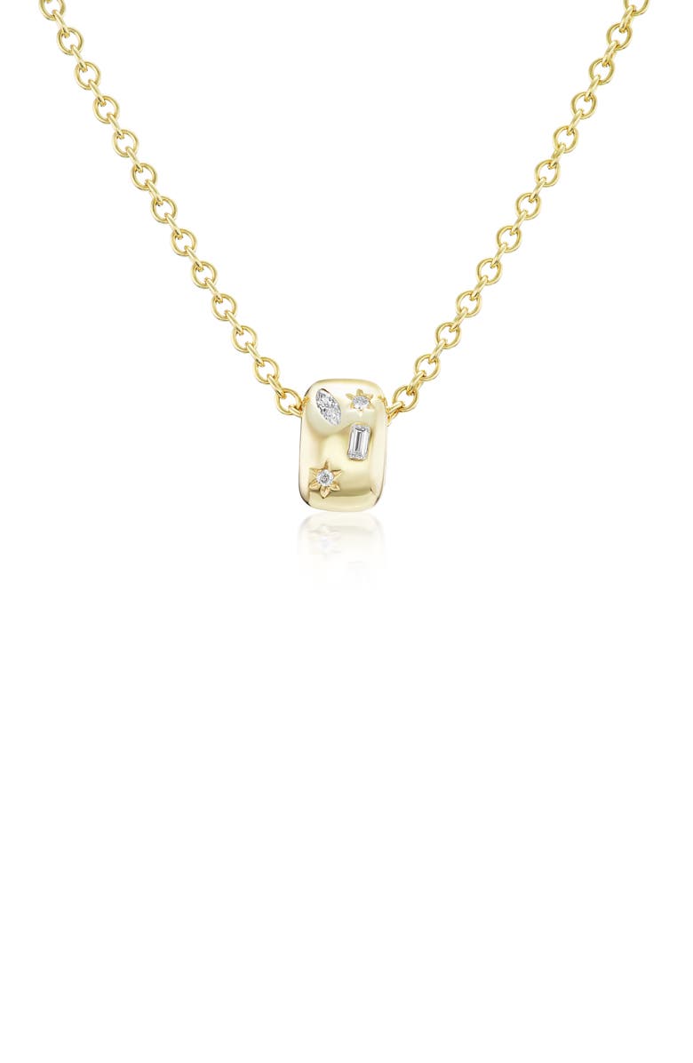 Sheryl Lowe 14K Diamond Celestial Orbit Bead Chain Necklace, Main, color, 14Kt Yellow Gold