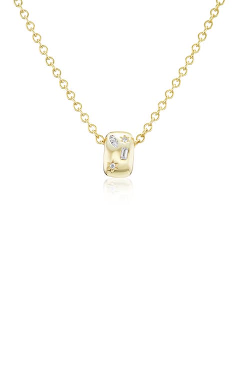 14K Diamond Celestial Orbit Bead Chain Necklace