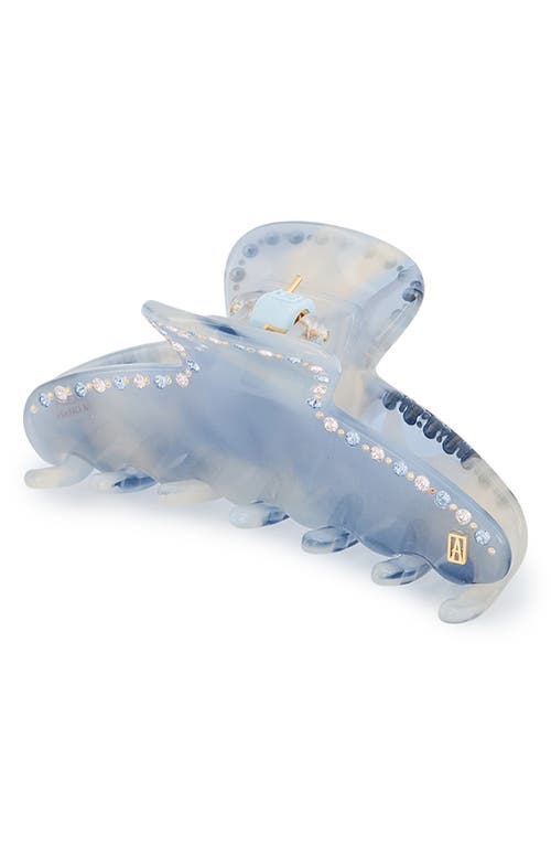Alexandre De Paris Crystal Trim Hair Clip In Blue