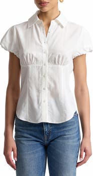 Avec Les Filles Puff Sleeve Fitted Shirt