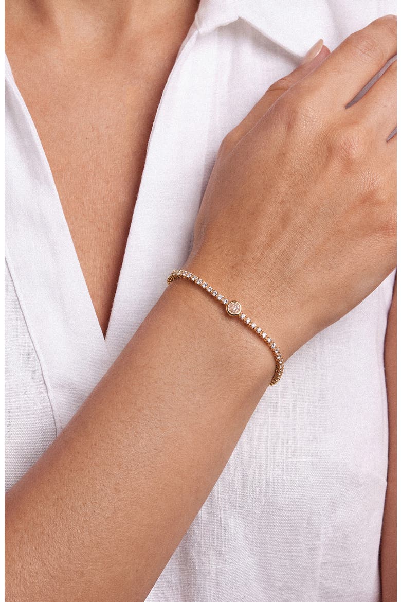 Single Tennis Chain Bracelet, Alternate, color, GOLD