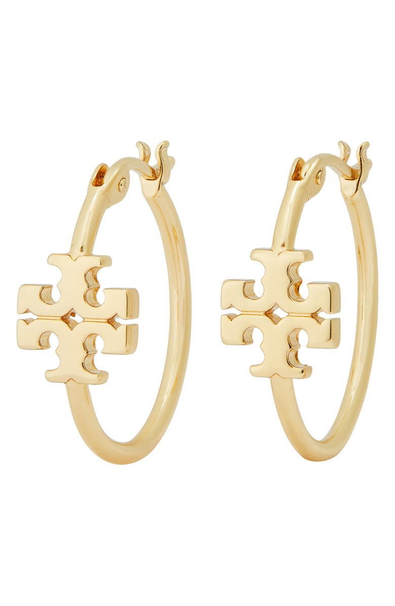Tory Burch Small Eleanor Hoop Earrings, Main, color, 